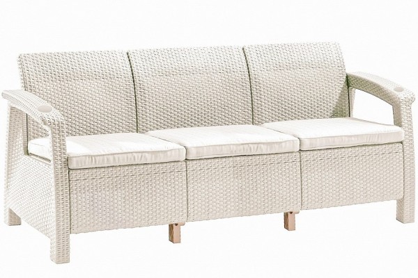Трёхместный диван  Yalta Sofa 3 Seat белый купить в Бийске