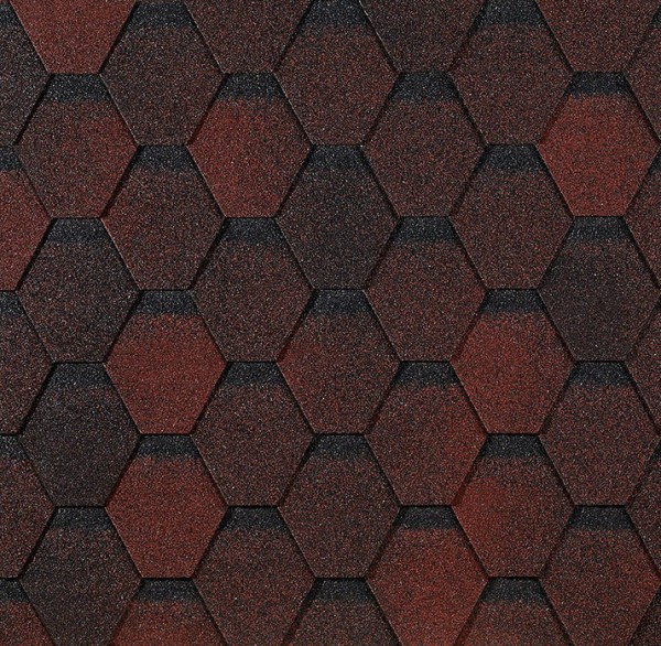 Гибкая черепица EURASIA Docke, Коллекция ШЕСТИГРАННИК Красный купить в Бийске