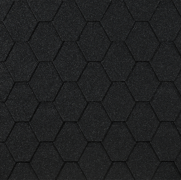 Гибкая черепица EURASIA Docke, Коллекция ШЕСТИГРАННИК Чёрный купить в Бийске