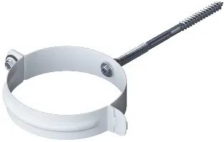 Водосток Альта-Профиль Метал – Хомут трубы металлический (белый) купить в Бийске