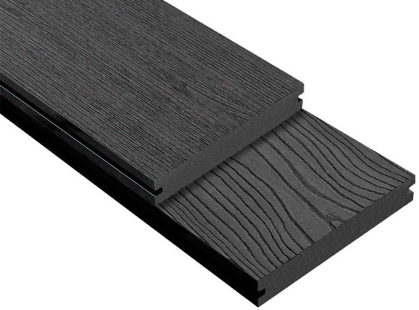 Террасная доска ДПК Outdoor 3D полнотелая STORM/OCEAN BLACK черная купить в Бийске