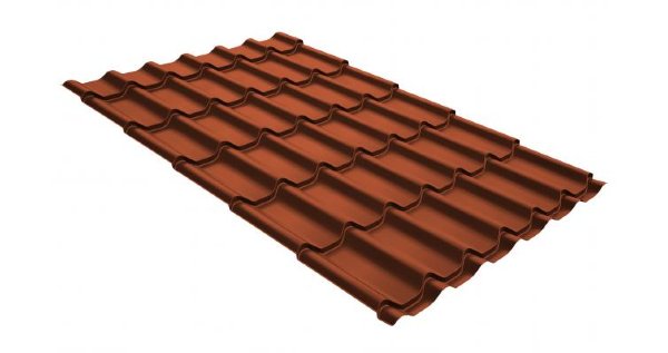 Металлочерепица классик GL 0,5 GreenCoat Pural RR 750 кирпично-красный (RAL 8004 терракота) купить в Бийске