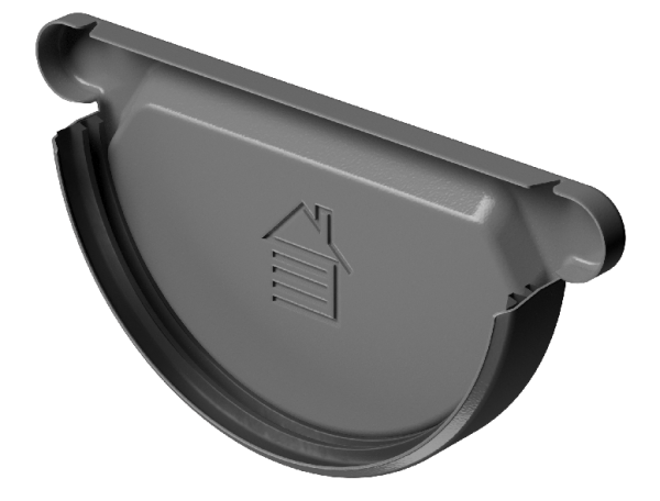 Заглушка желоба D125 Döcke STAL PREMIUM Графит, (RAL 7024) купить в Бийске