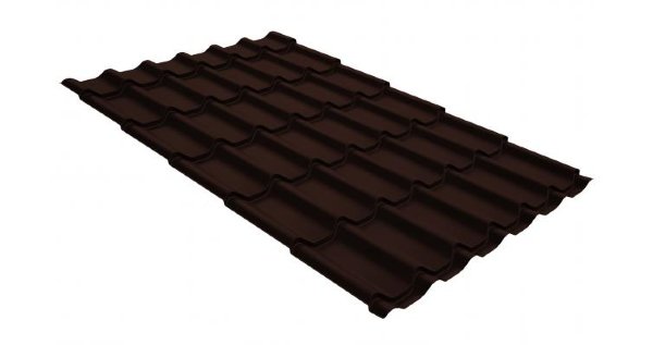 Металлочерепица классик GL 0,5 GreenCoat Pural RR 887 шоколадно-коричневый (RAL 8017 шоколад) купить в Бийске