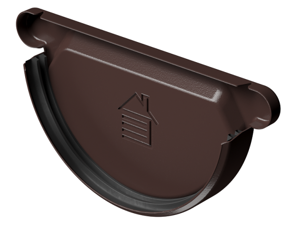 Заглушка желоба D125 Döcke STAL PREMIUM Шоколад, (RAL 8019) купить в Бийске