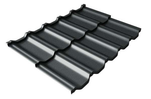 Металлочерепица модульная Квинта Uno Grand Line c 3D резом 0,5 Satin RAL 7016 антрацитово-серый купить в Бийске