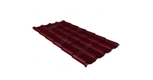 Металлочерепица камея 0,45 Drap RAL 3005 красное вино купить в Бийске