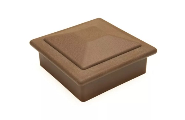 Крышка верхняя фигурная ПВХ для столба Deckart 100х100 Шоколад купить в Бийске