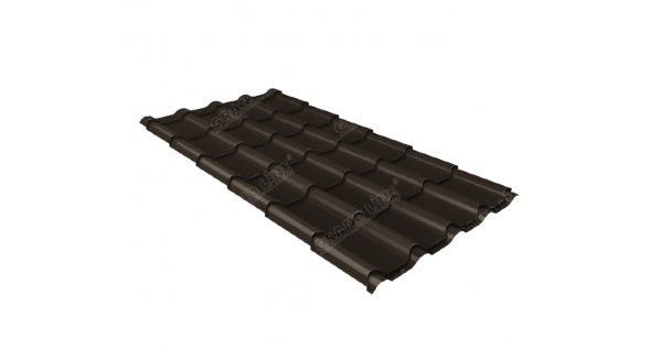 Металлочерепица камея GL 0,5 GreenCoat Pural matt RR 32 темно-коричневый (RAL 8019 серо-коричневый) купить в Бийске
