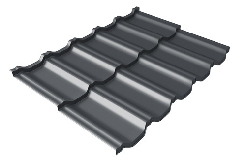 Металлочерепица модульная Квинта Uno Grand Line c 3D резом 0,5 Rooftop Matte RAL 7024 мокрый асфальт купить в Бийске