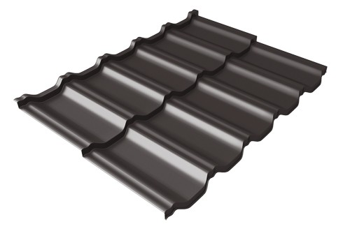 Металлочерепица модульная Квинта Uno Grand Line c 3D резом 0,5 GreenСoat Pural RR 32 темно-коричневый (RAL 8019 серо-коричневый) купить в Бийске
