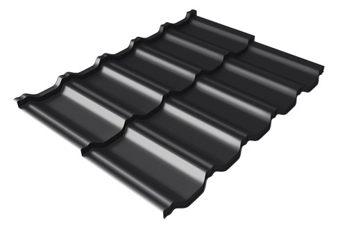 Металлочерепица модульная Квинта Uno Grand Line c 3D резом 0,5 Quarzit lite RAL 9005 черный купить в Бийске