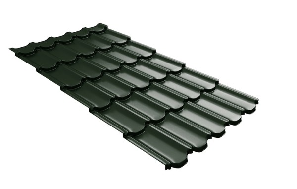 Металлочерепица квинта плюс с 3D резом 0,5 GreenСoat Pural RR 11 темно-зеленый (RAL 6020 хромовая зелень) купить в Бийске