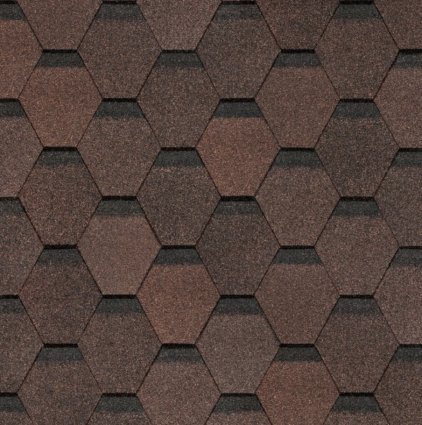 Гибкая черепица Docke, коллекция Шестигранник Коричневый купить в Бийске