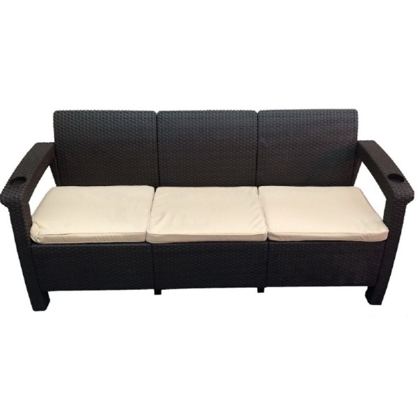 Трёхместный диван  Yalta Sofa 3 Seat венге купить в Бийске