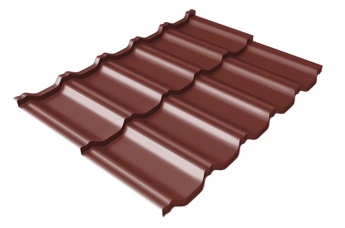 Металлочерепица модульная Квинта Uno Grand Line c 3D резом 0,5 Satin RAL 3009 оксидно-красный купить в Бийске