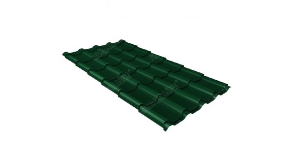 Металлочерепица камея 0,5 Satin RAL 6005 зеленый мох купить в Бийске