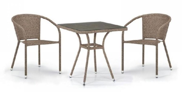 Комплект плетеной мебели AFINA из иск. ротанга T282BNT/Y137C-W56 Light Brown 2Pcs купить в Бийске