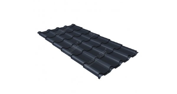 Металлочерепица камея 0,5 Satin RAL 7024 мокрый асфальт купить в Бийске