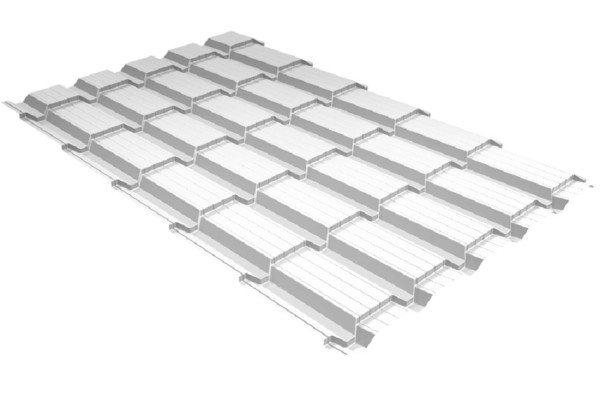 Металлочерепица GL квадро профи 0,5 Satin RAL 9003 сигнальный белый купить в Бийске