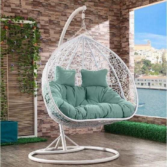 Кресло Подвесное из искусственного ротанга AFM-109A White/Green купить в Бийске