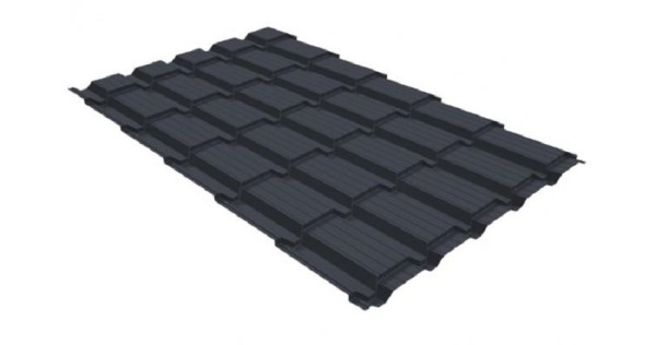 Металлочерепица GL квадро профи 0,5 GreenCoat Pural RR 23 темно-серый (RAL 7024) мокрый асфальт купить в Бийске