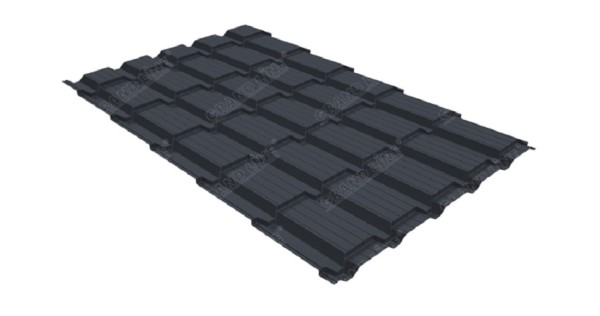 Металлочерепица GL квадро профи 0,5 Satin RAL 7024 мокрый асфальт купить в Бийске