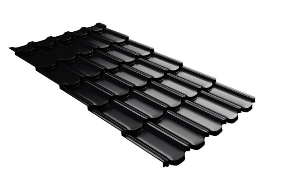 Металлочерепица квинта плюс с 3D резом 0,5 Satin RAL 9005 черный купить в Бийске