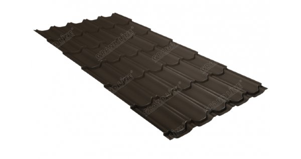 Металлочерепица квинта плюс 0,5 GreenCoat Pural Matt RR 32 темно-коричневый (RAL 8019 серо-коричневый) купить в Бийске