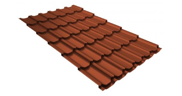 Металлочерепица квинта плюс 0,5 GreenCoat Pural RR 750 кирпично-красный (RAL 8004 терракота) купить в Бийске